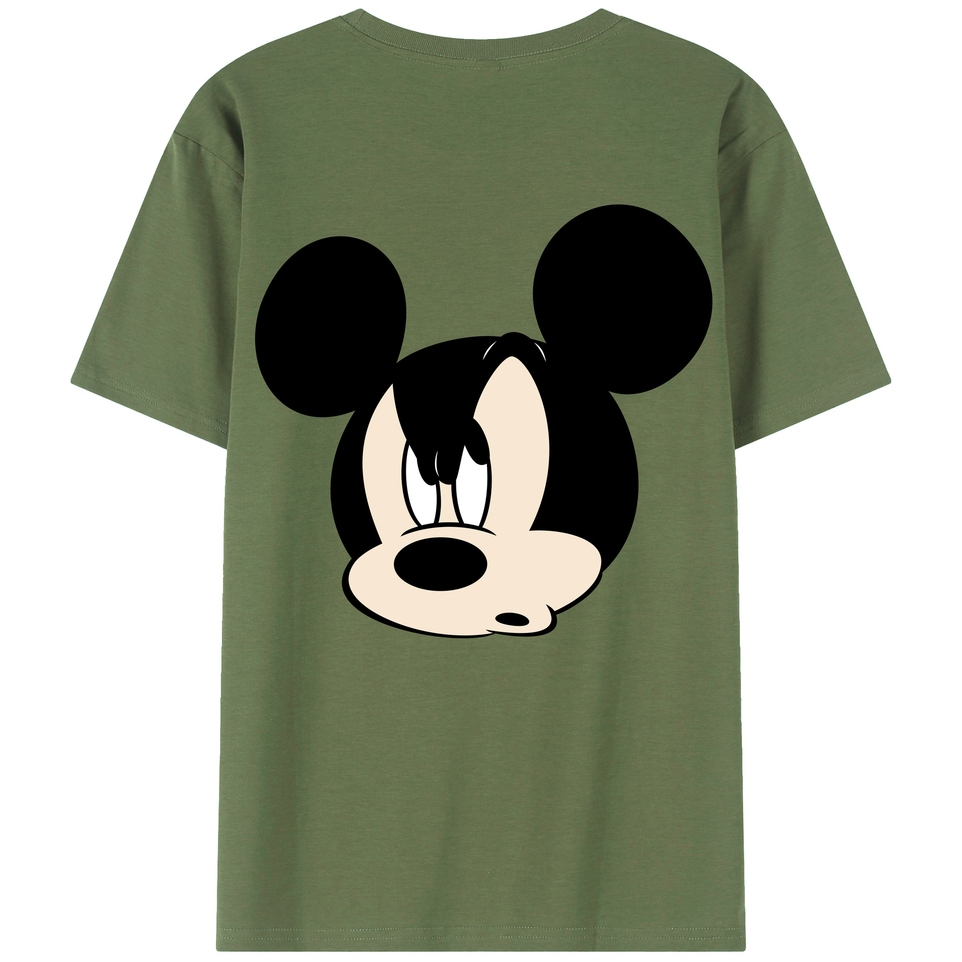 ミッキーマウス Mickey Mouse 綿100％ メンズ半袖Tシャツ（バックプリント） 通気性